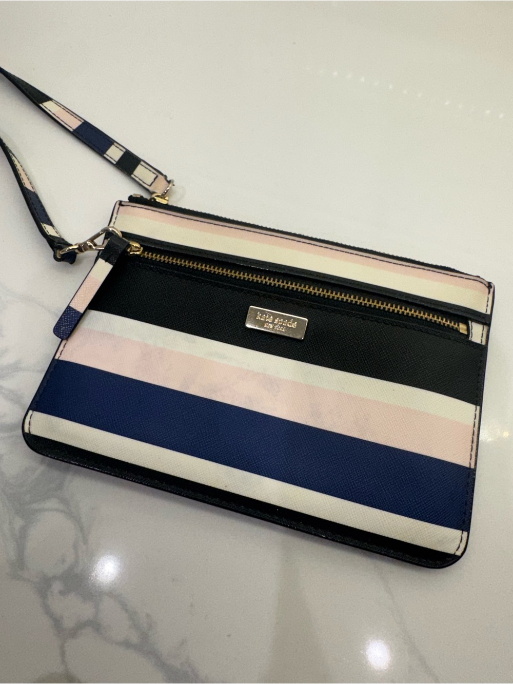 kate spade Striped Navy, Black & Pink Wristlet